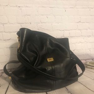 VinAstor black leather bags with goldtone hardware